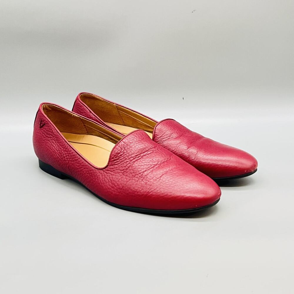 Vionic Shoes Womens 9 Pink Pebbled Leather Loafer Flats Slip On Comfort Casual